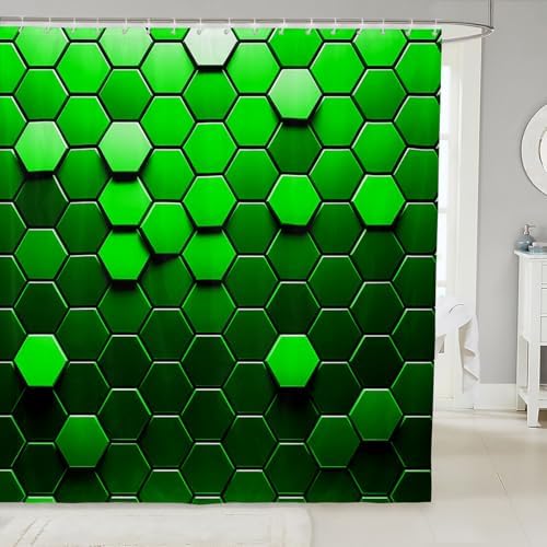 Pure Geometric Honeycomb Shower curtain for Kids