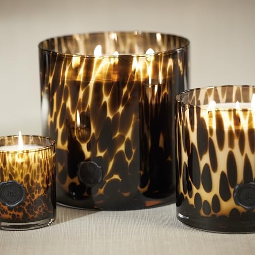 Zodax 50 oz 3-Wick Candle Earthy Scent Black Glass Jar 150 Hours
