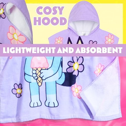 Bluey Kids Hooded Beach Towel for Pool Bath