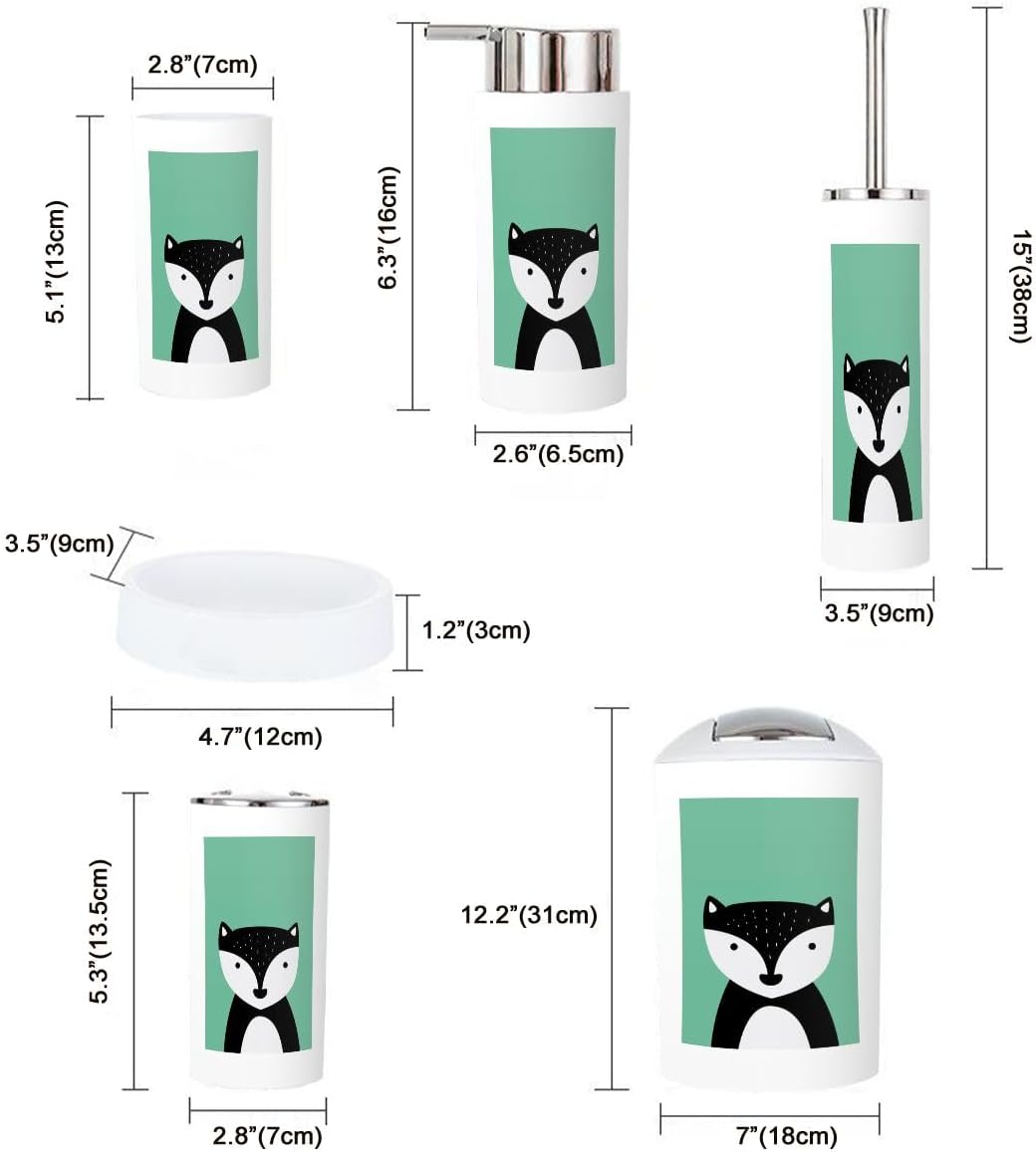 Sleek Nursery Bathroom Accessories 6-Piece Set