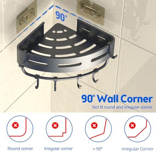 Flowhale Corner Shower Caddy 3-Tier Wall Mounted Organizer