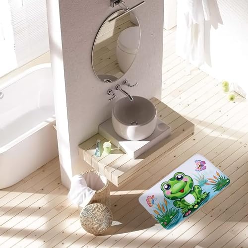 4Pcs Funny Frog Shower Curtain Set with Bathroom Mat for Home