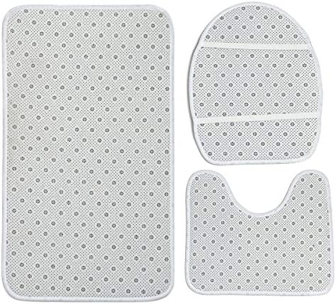 YESOF66 3 Piece Bathroom Rug Set with Non-Slip Backing