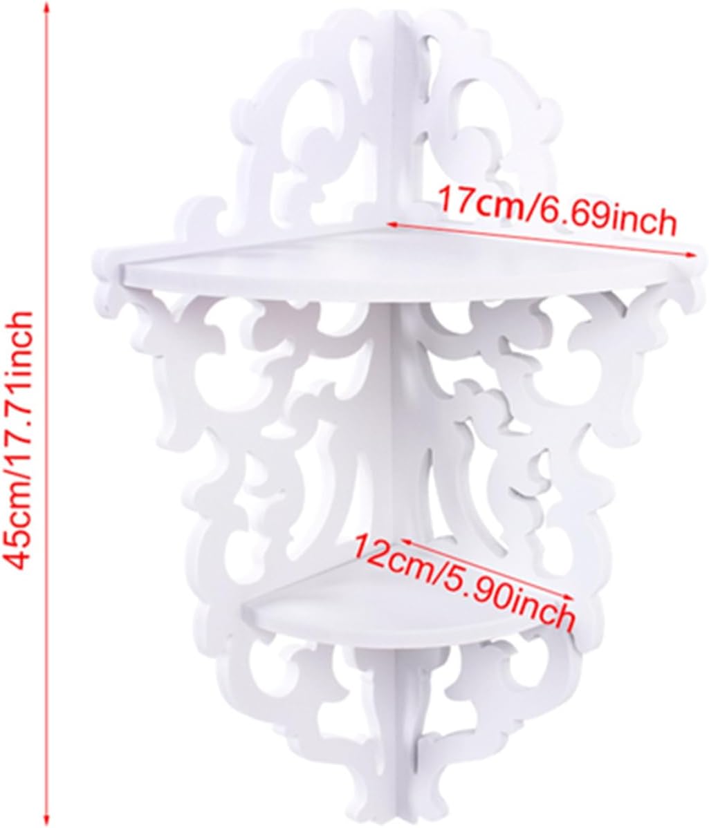 White Carved Corner Storage Rack