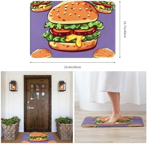 Cartoon Hamburger Welcome Door Mat For Entryway
