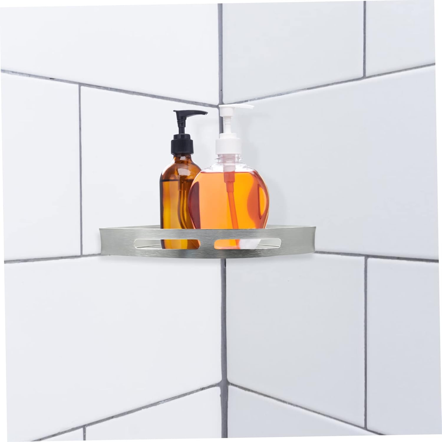 1Set Adhesive Shower Organizer Shelves for Shampoo and Conditioner