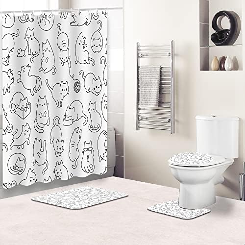 ICOSAMRO Cat-Themed Bathroom Set