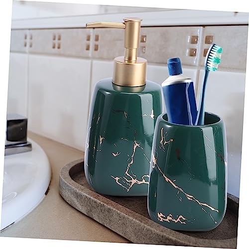 Unomor Bathroom Accessory Set Marble Finish Stylish Organizer