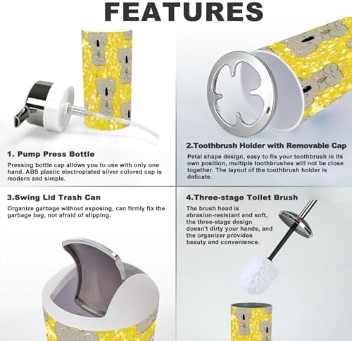 6-Piece Bathroom Accessory Set Australian Animal Bathroom Accessories XNGJEMVWXO