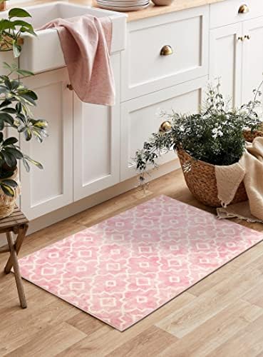Moroccan Trendy Moroccan Washable Area Rug Small Pink Rug