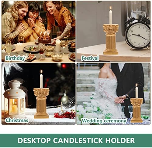 Happyyami Roman Columns 3 piece Candlestick Holders made of Resin