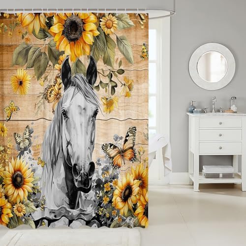 Feelyou Girls Horse Shower Curtain 72x72