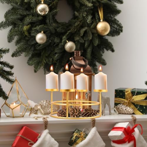 Large Rustic Metal Advent Candle Holder for Christmas 114-inch