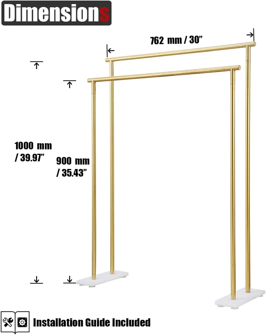 JQK Bath Towel Bar Gold 30 inch