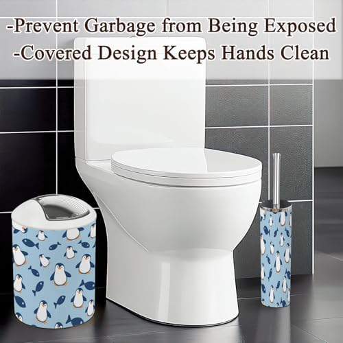 Penguin Small Fish Bathroom Accessories Set 6 Pcs
