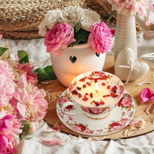 Floral Tea Cup Candle for Women Mothers Day Gift