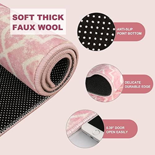 Moroccan Trendy Moroccan Washable Area Rug Small Pink Rug