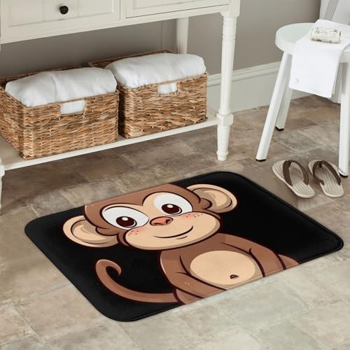 Cartoon Brown Monkey Front Door Mat 236x157