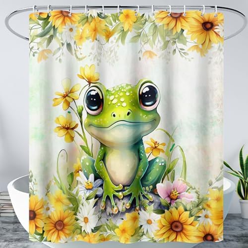 AILONEN Green Frog Shower Curtain