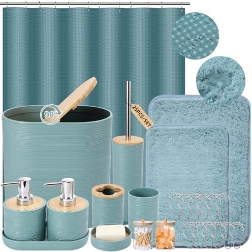 XLHOMO Light Blue Bathroom Accessories Set 25PC