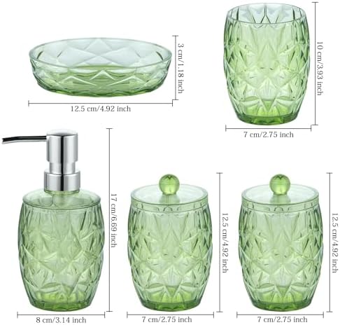 Green Bathroom Accessories Set 5pcs