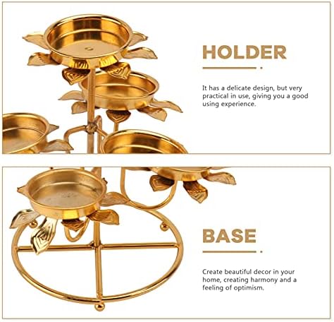 Garneck Seven Star Round Lotus Candlestick Holder