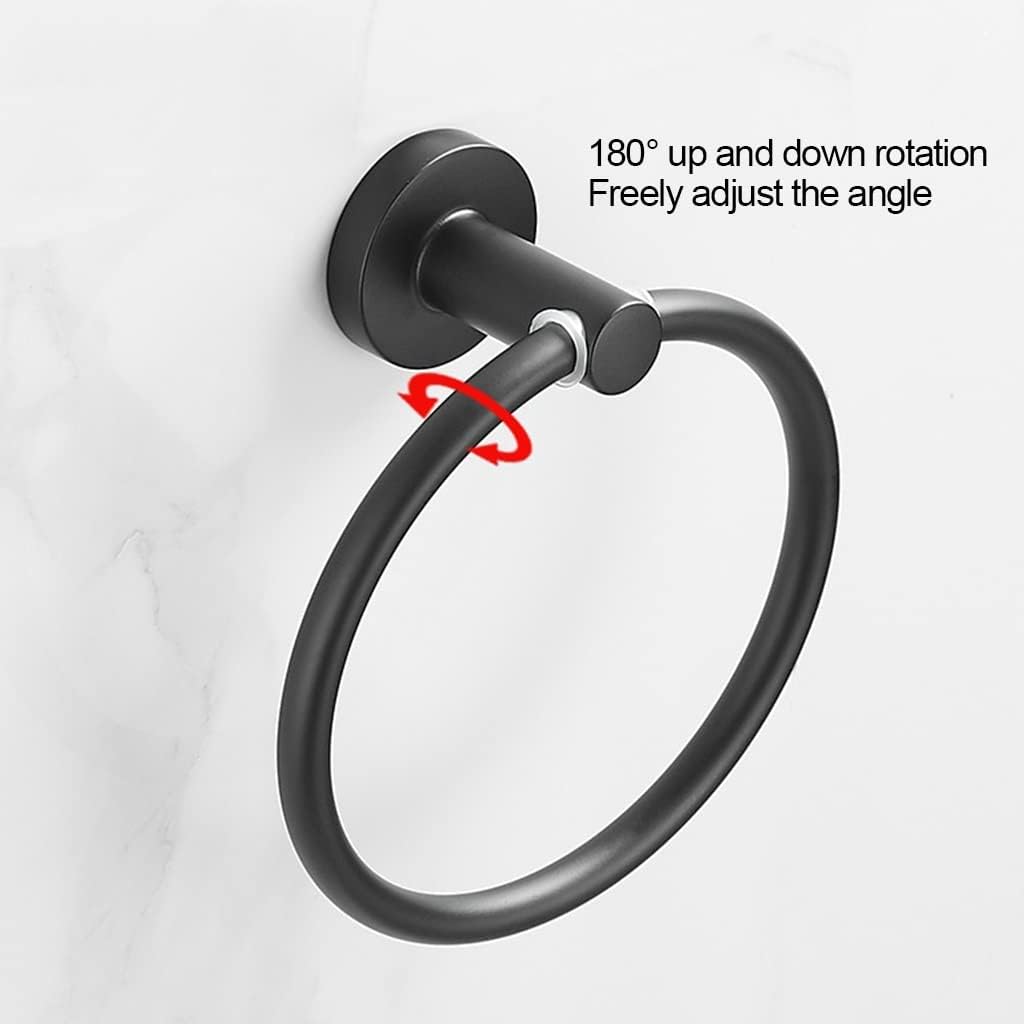 Black Round Stainless Steel Hand Towel Holder