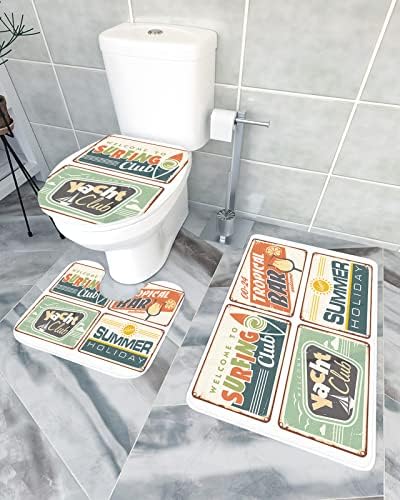 YESOF66 3 Piece Bathroom Rug Set with Non-Slip Mats