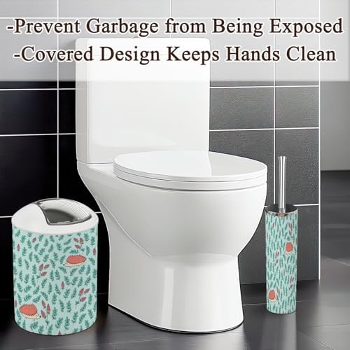 Seamless Hedgehog Floral Elements 6-Piece Bath Set