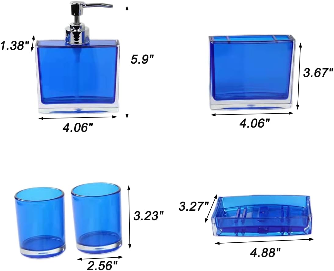 Modern Bathroom Accessory Set Blue-5