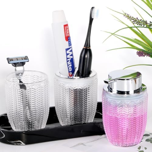3-Piece Glass Bathroom Accessories Set
