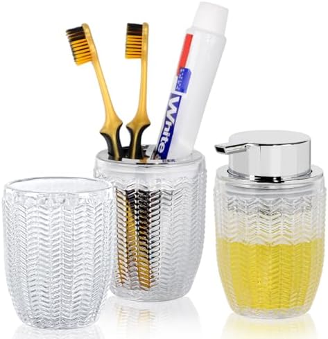 3-Piece Glass Bathroom Accessories Set