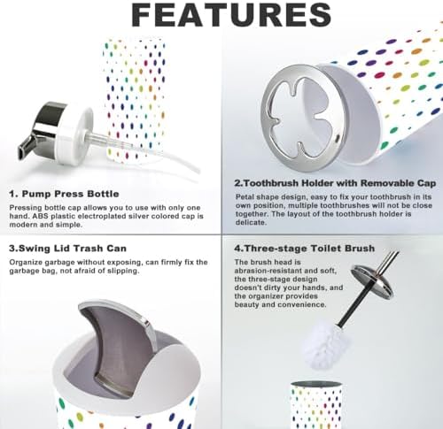 Pride Rainbow 6 Pcs Bathroom Accessories Set