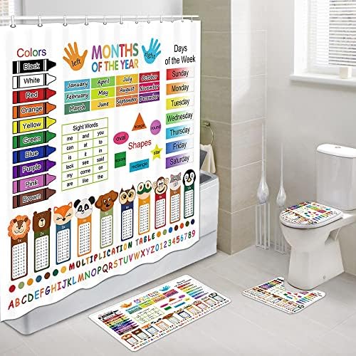 Educational Fun Shower Curtain for Kids