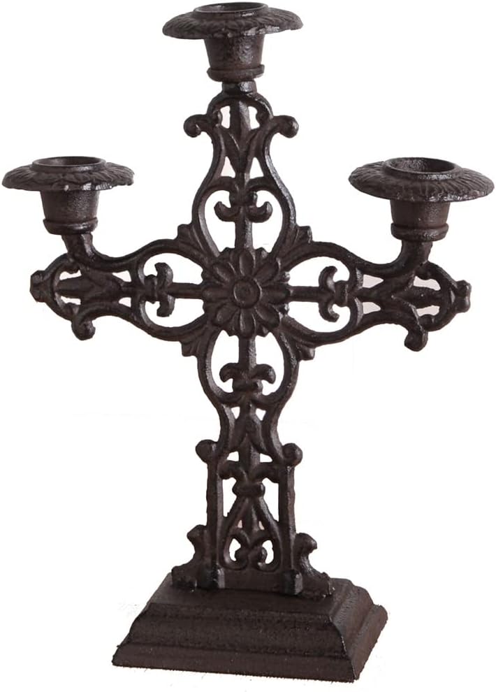 VejiA Cast Iron Candlestick Holder Vintage Design
