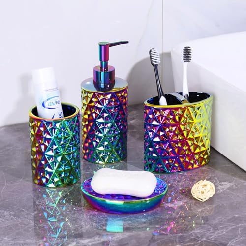 Colorful Bathroom Accessories Set 4 Pcs