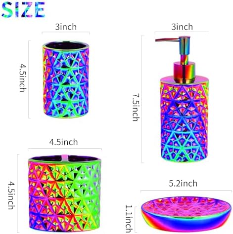 Colorful Bathroom Accessories Set 4 Pcs