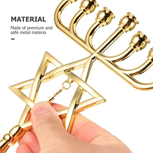 EXCEART 7-Branch Metal Candlestick Holder for Chanukah