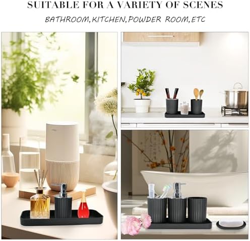 Complete Black Bathroom Set with Essential Accessories for Modern Bathrooms