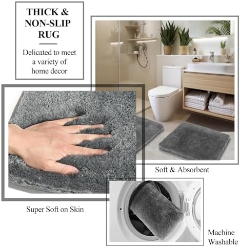 24PCS Gray Bathroom Accessory Set with Shower Curtain Rugs