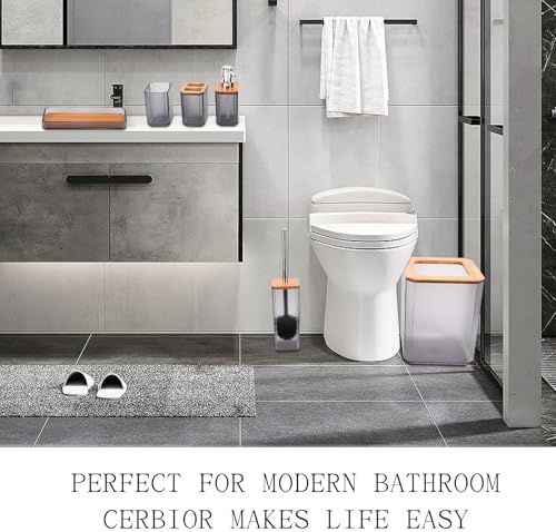 Topyond 7PCS Bamboo Bathroom Accessory Set
