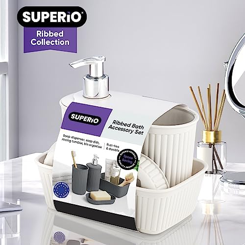 Superio Ribbed Collection - Bathroom Accessories Set
