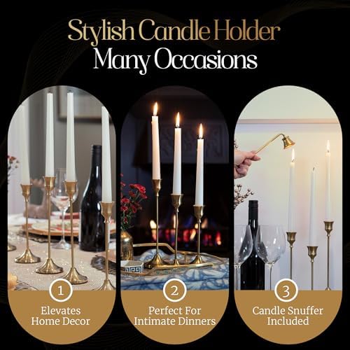 Elegant Gold Candlestick Holders for Dining and Events
