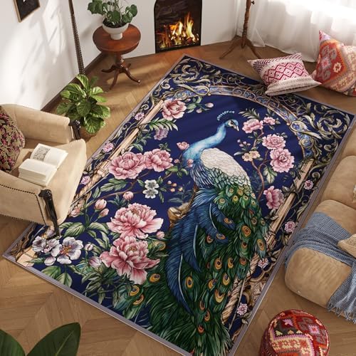 Vowkten 2x3 Door Mat Indoor Rug Peacock Design