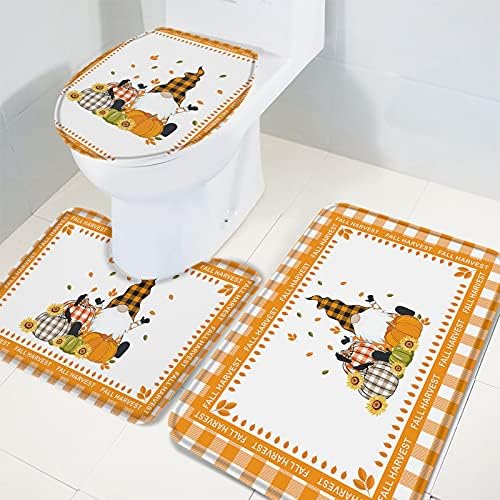 Perfect 3-Piece Bath Rug Set for autumn Multi-Use Non-SlipMat