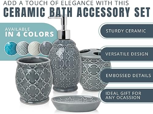 Modern 4-Piece Ceramic Bathroom Accessory Set