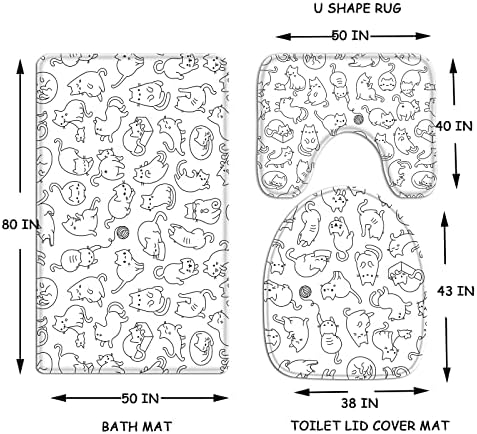 ICOSAMRO Cat-Themed Bathroom Set