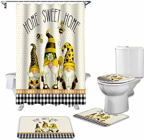 YESOF66 4PCS Bathroom Mat Set