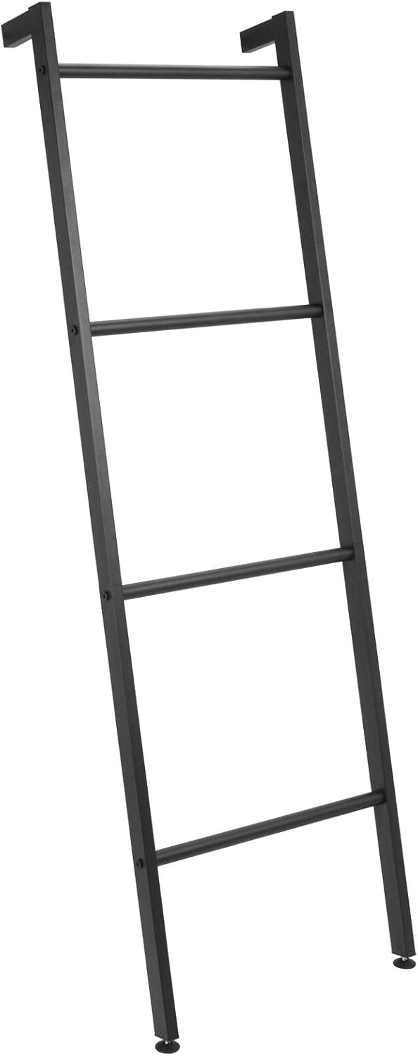 mDesign Decorative Wall Towel Rack with 4 Levels - Matte Black