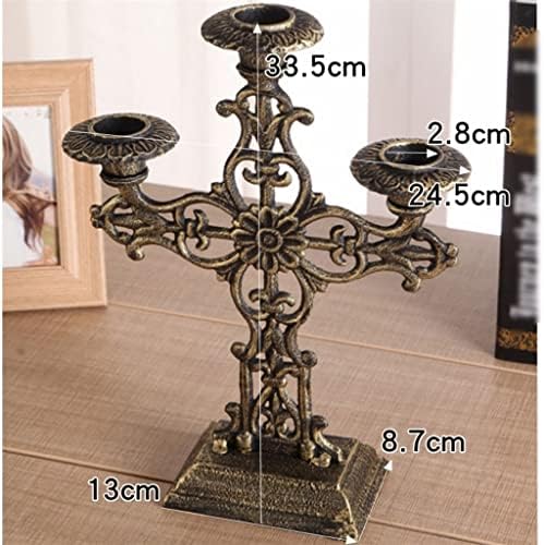 Beautiful European-Derived Cast Iron Three-Head Candle Holder